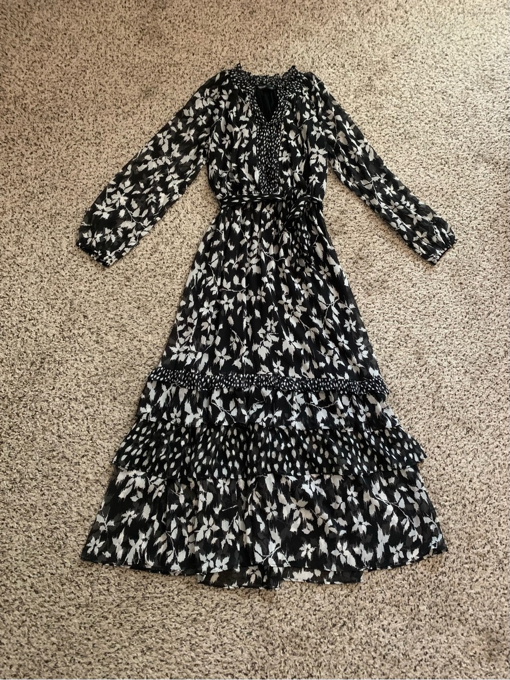 Black tiered maxi dress